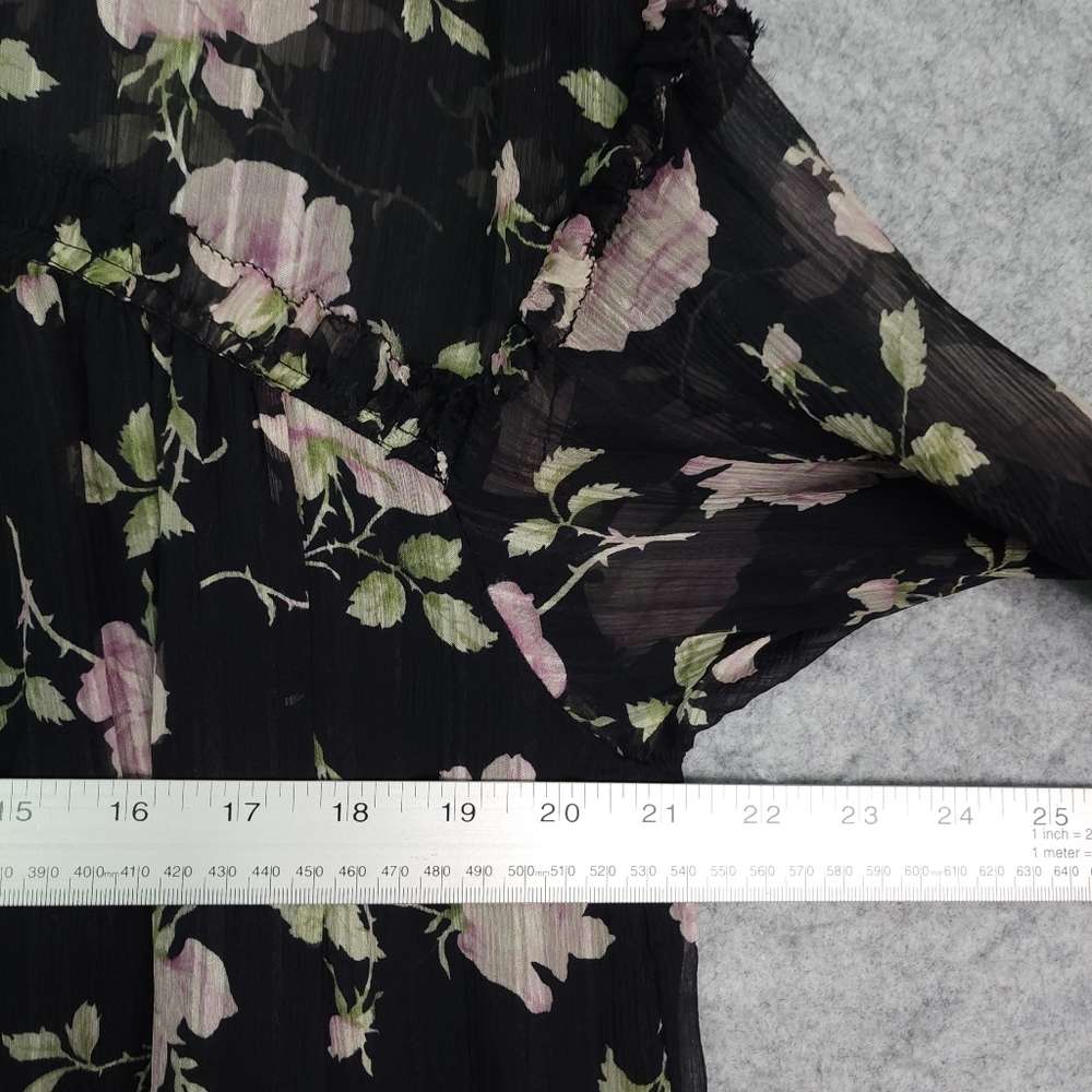 Ulla Johnson Dahlia Noir Georgette Babydoll Floral Black Dress 6 - Picture 11 of 14